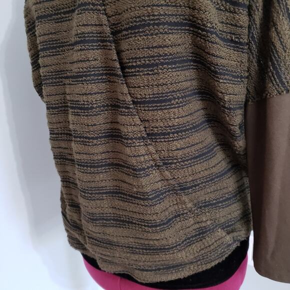 NWT Chalet Moss Green Striped Long Sleeve Wrap Sweater - Picture 8 of 12